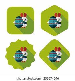 easter bunny flat icon with long shadow,eps10