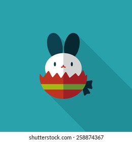 easter bunny flat icon with long shadow,eps10
