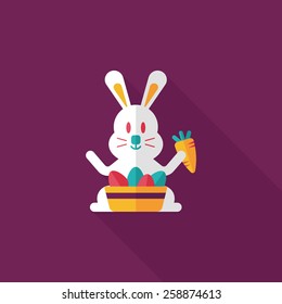 easter bunny flat icon with long shadow,eps10