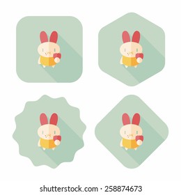 easter bunny flat icon with long shadow,eps10