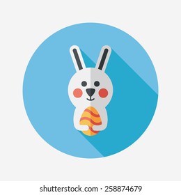 easter bunny flat icon with long shadow,eps10