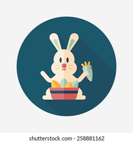 easter bunny flat icon with long shadow,eps10