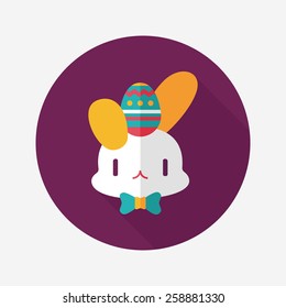easter bunny flat icon with long shadow,eps10