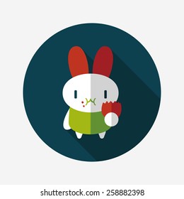 easter bunny flat icon with long shadow,eps10