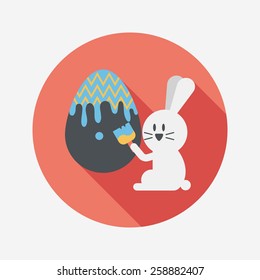 easter bunny flat icon with long shadow,eps10