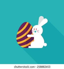 easter bunny flat icon with long shadow,eps10