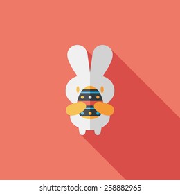 easter bunny flat icon with long shadow,eps10