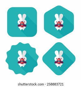 easter bunny flat icon with long shadow,eps10