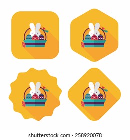 easter bunny flat icon with long shadow,eps10