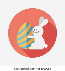 easter bunny flat icon with long shadow,eps10