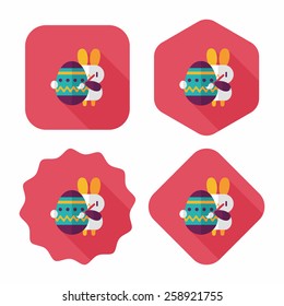 easter bunny flat icon with long shadow,eps10