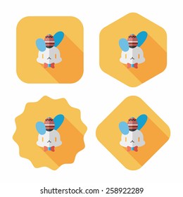 easter bunny flat icon with long shadow,eps10