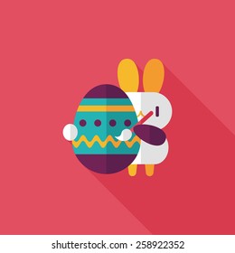 easter bunny flat icon with long shadow,eps10