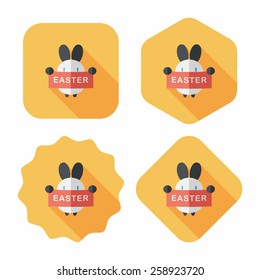 easter bunny flat icon with long shadow,eps10