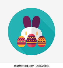 easter bunny flat icon with long shadow,eps10