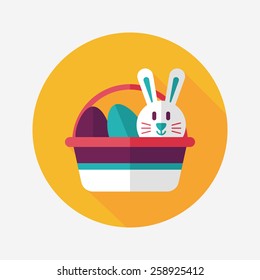 easter bunny flat icon with long shadow,eps10