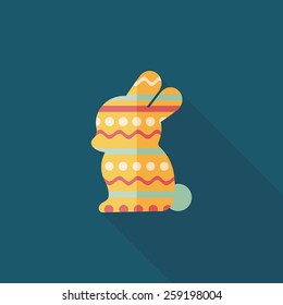 easter bunny flat icon with long shadow,eps10