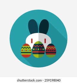 easter bunny flat icon with long shadow,eps10