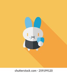 easter bunny flat icon with long shadow,eps10