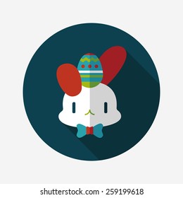 easter bunny flat icon with long shadow,eps10