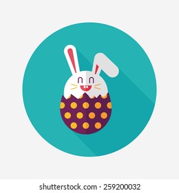easter bunny flat icon with long shadow,eps10