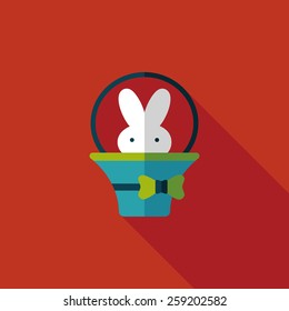 easter bunny flat icon with long shadow,eps10