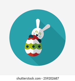 easter bunny flat icon with long shadow,eps10
