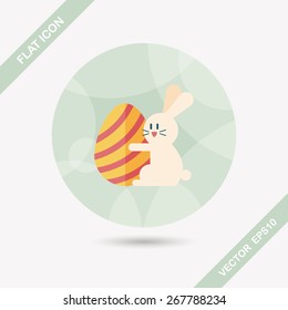 easter bunny flat icon with long shadow,eps10