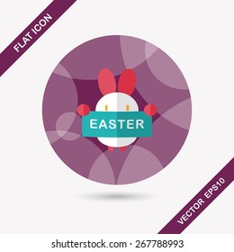 easter bunny flat icon with long shadow,eps10