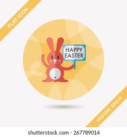 easter bunny flat icon with long shadow,eps10