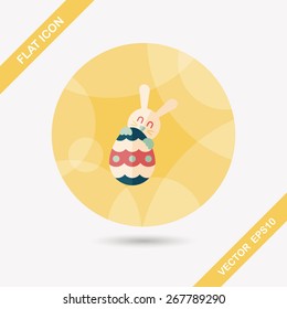 easter bunny flat icon with long shadow,eps10