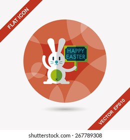 easter bunny flat icon with long shadow,eps10
