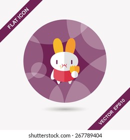 easter bunny flat icon with long shadow,eps10