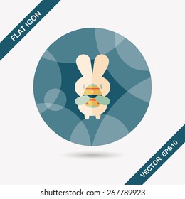 easter bunny flat icon with long shadow,eps10