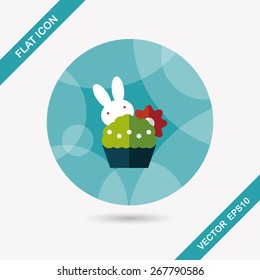 easter bunny flat icon with long shadow,eps10
