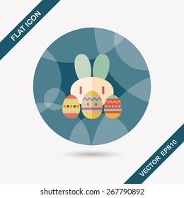 easter bunny flat icon with long shadow,eps10