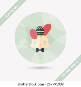 easter bunny flat icon with long shadow,eps10