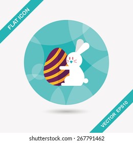 easter bunny flat icon with long shadow,eps10