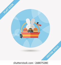 easter bunny flat icon with long shadow,eps10