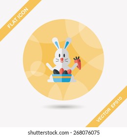 easter bunny flat icon with long shadow,eps10