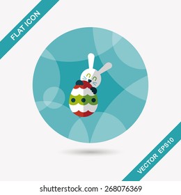 easter bunny flat icon with long shadow,eps10