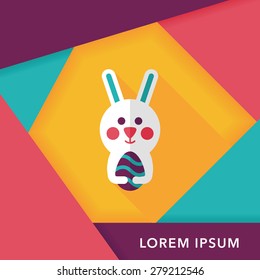 easter bunny flat icon with long shadow,eps10