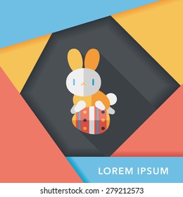 easter bunny flat icon with long shadow,eps10
