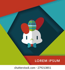 easter bunny flat icon with long shadow,eps10