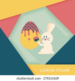 easter bunny flat icon with long shadow,eps10