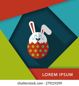 easter bunny flat icon with long shadow,eps10