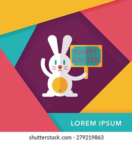 easter bunny flat icon with long shadow,eps10