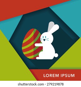 easter bunny flat icon with long shadow,eps10