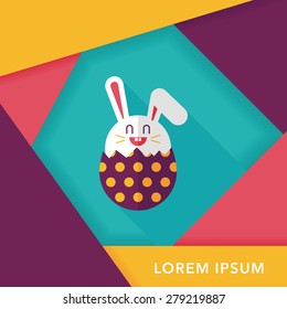 easter bunny flat icon with long shadow,eps10