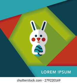 easter bunny flat icon with long shadow,eps10